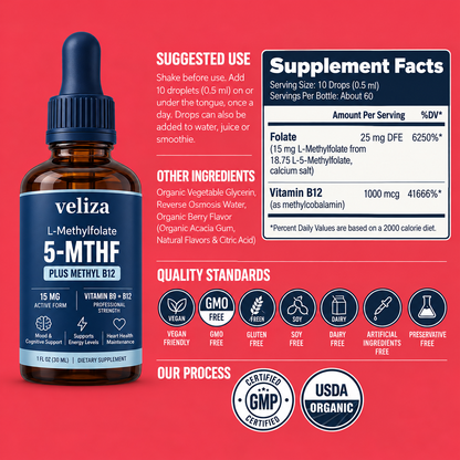 Veliza L-Methylfolate & B-12 Complex