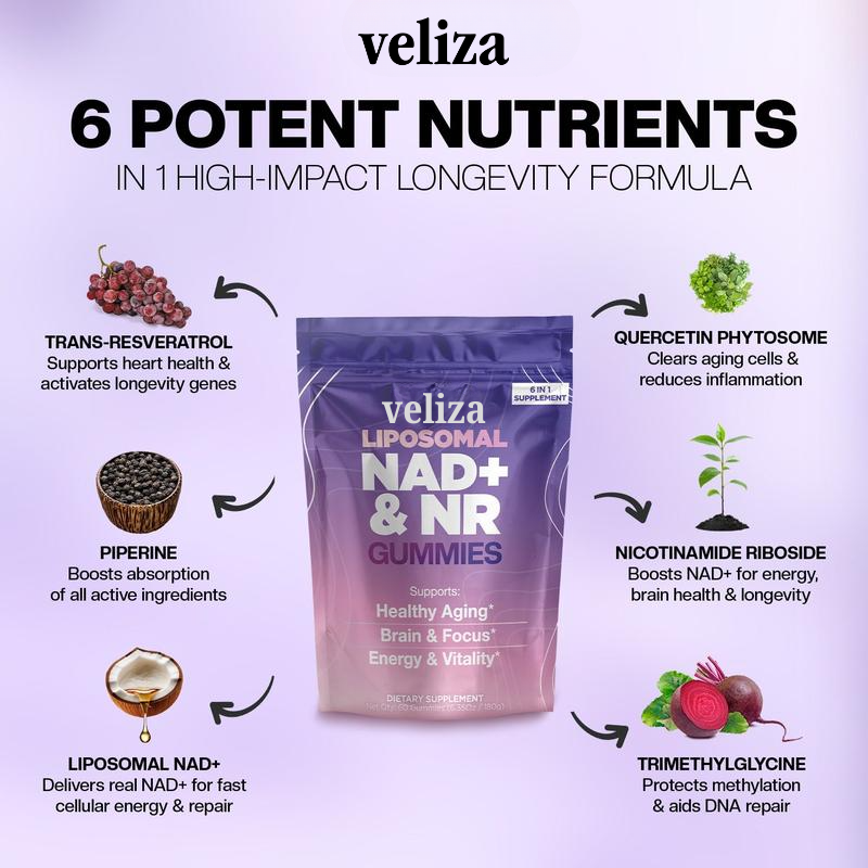 Veliza Liposomal NAD+ & NR Gummies
