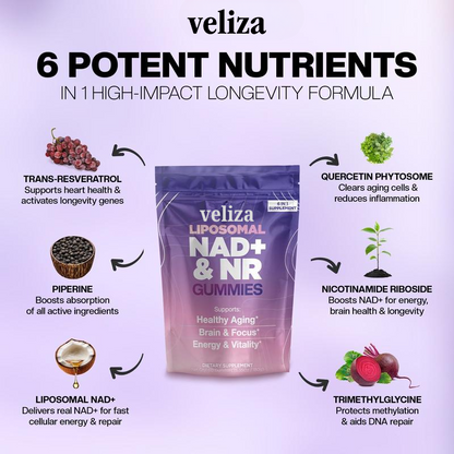 Veliza Liposomal NAD+ & NR Gummies