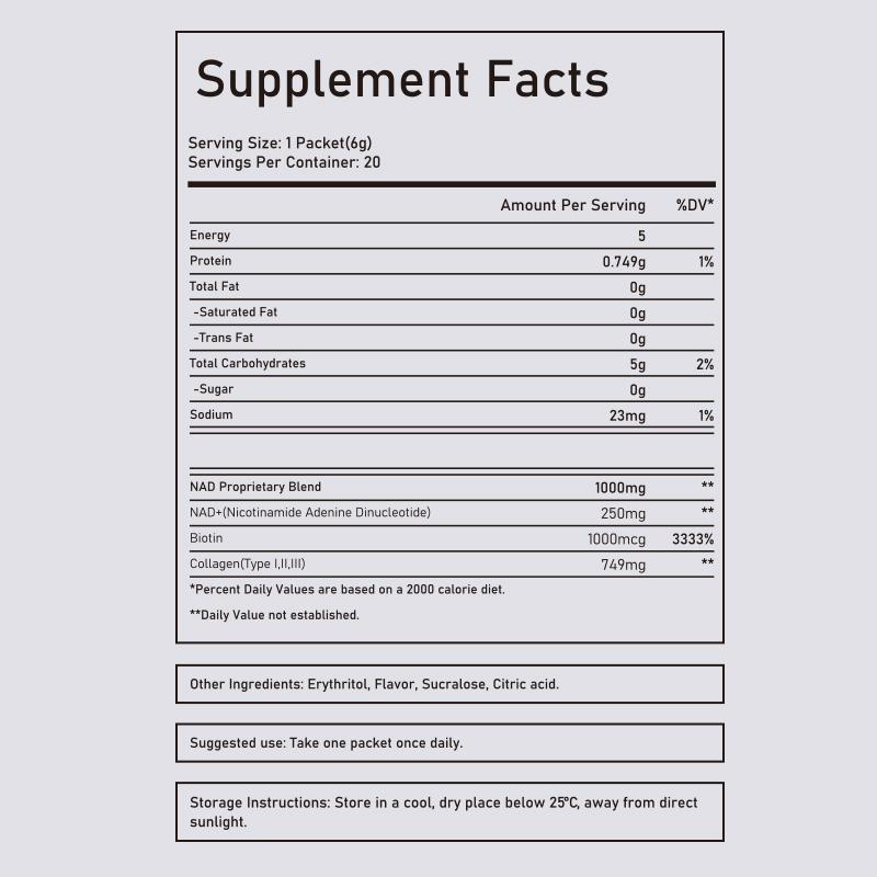 Veliza Anti-Aging Biotin & NAD+ Packs